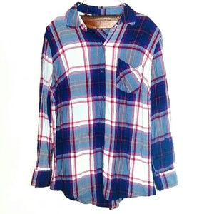 Ava & Viv Women's Plaid Button Down Long Sleeve